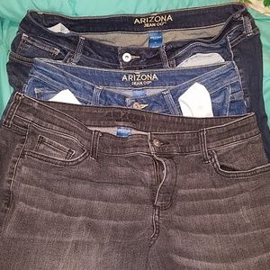 3 pairs of Arizona Jean's size 13